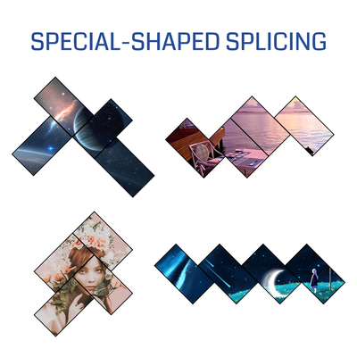 Speciaal gevormde splicing ondersteunde videowandcontroller met edge-effecten en materiaaloverlay
