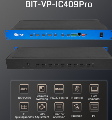 4K60 4 In 9 Out Video Wall Controller Processor Naadloze Schakelaar PIP Roaming