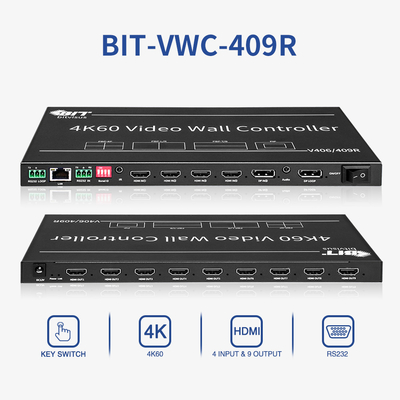 4 in 9 Out Video Wall Controller 12W 4K Video Wall Processor BIT-VWC-409R