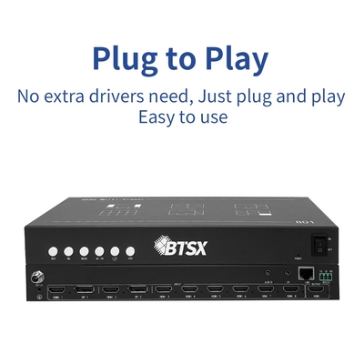 Bitvisus 8x1 4K60 HDMI Conferentie Monitoring Oplossing 8 in 1 Uit Zwart Multi-Viewer Scherm Switch Adapter BIT-MV-4K60-801