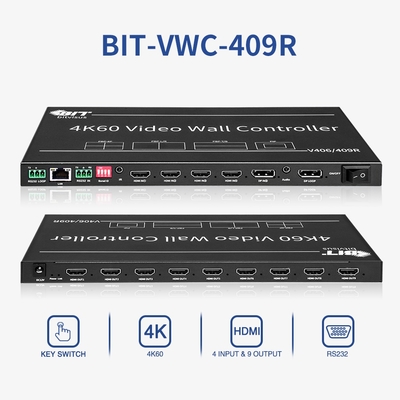 Bitvisus 3X3 2X3 4K Naadloze 4 Bron PIP POP HDMI TV Vergaderzaal Videowall Processor Controller BIT- VWC-409R