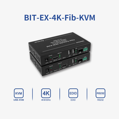 Bitvisus 4k60 Industrial Single Mode 20km LC naar LC KVM Transmitter Receiver HDMI Fiber Extender