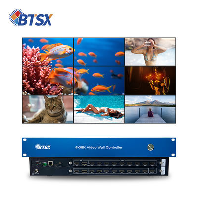 Bitvisus 8 in 9 out videowall controller met DP 1.2 en 4K60 input voor multi-scherm weergave