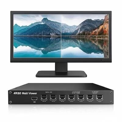 4K60 Multi Viewer with 16-Window Seamless Switching, 4×4 Video Wall Segmentation and Dual Screen Output for Video Conferencing